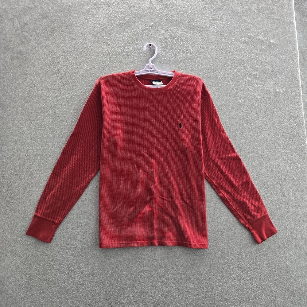 Polo Ralph Lauren Men Sleepwear M Red Embroidered Pajama Shirt Logo Long Sleeve